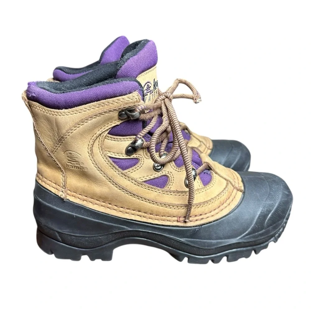 Kamik Nation Waterproof Thinsulate Lace Up Suede Winter Snow Boots - Size 6
